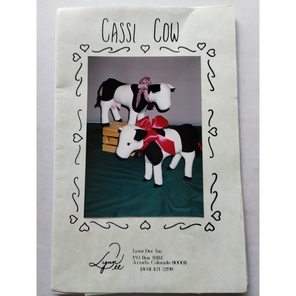 Stuffed Cassi Cow Sewing Pattern by Lynn Dee